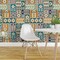 Peel & Stick Wallpaper 2FT Wide Folk Floral Scandi Botanical Geometric Multicolor Daisy Scandinavian Blue Yellow Custom Removable Wallpaper by Spoonflower